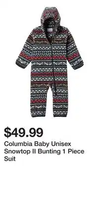 Mark's Columbia Baby Unisex Snowtop II Bunting 1 Piece Suit offer