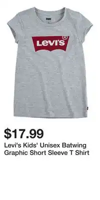 Mark's Levi's Kids' Unisex Batwing Graphic Short Sleeve T Shirt offer