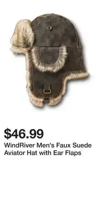 Mark's WindRiver Men's Faux Suede Aviator Hat with Ear Flaps offer