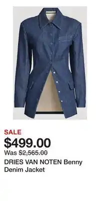 Holt Renfrew DRIES VAN NOTEN Benny Denim Jacket offer