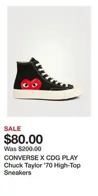 Holt Renfrew CONVERSE X CDG PLAY Chuck Taylor '70 High-Top Sneakers offer