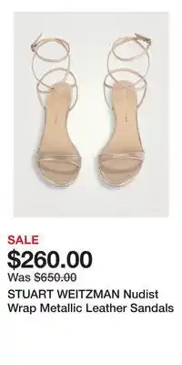 Holt Renfrew STUART WEITZMAN Nudist Wrap Metallic Leather Sandals offer