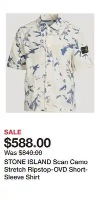 Holt Renfrew STONE ISLAND Scan Camo Stretch Ripstop-OVD Short-Sleeve Shirt offer