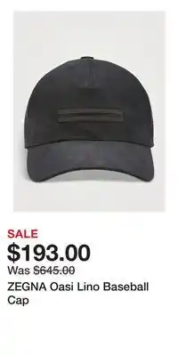 Holt Renfrew ZEGNA Oasi Lino Baseball Cap offer