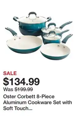 TSC Stores Oster Corbett 8-Piece Aluminum Cookware Set with Soft Touch Bakelite Handle offer