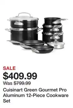 TSC Stores Cuisinart Green Gourmet Pro Aluminum 12-Piece Cookware Set offer