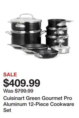 TSC Stores Cuisinart Green Gourmet Pro Aluminum 12-Piece Cookware Set offer
