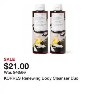 TSC Stores KORRES Renewing Body Cleanser Duo offer