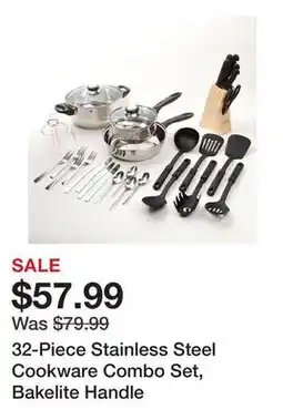 TSC Stores 32-Piece Stainless Steel Cookware Combo Set, Bakelite Handle offer