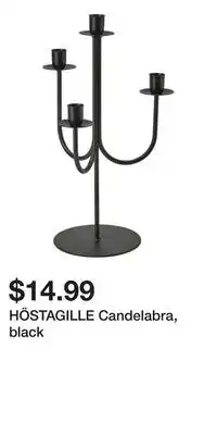 IKEA HÖSTAGILLE Candelabra, black offer