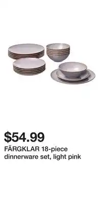 IKEA FÄRGKLAR 18-piece dinnerware set, light pink offer