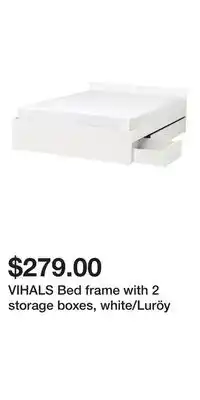 IKEA VIHALS Bed frame with 2 storage boxes, white/Luröy offer