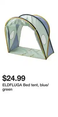 IKEA ELDFLUGA Bed tent, blue/green offer