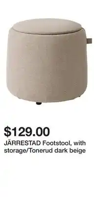 IKEA JÄRRESTAD Footstool, with storage/Tonerud dark beige offer