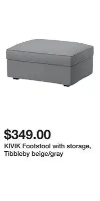 IKEA KIVIK Footstool with storage, Tibbleby beige/gray offer