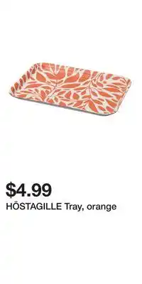 IKEA HÖSTAGILLE Tray, orange offer