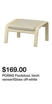 IKEA POÄNG Footstool, birch veneer/Glose off-white offer