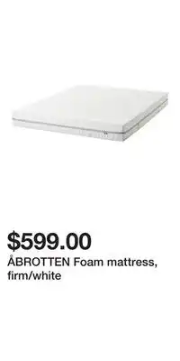 IKEA ÅBROTTEN Foam mattress, firm/white offer