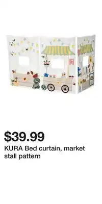 IKEA KURA Bed curtain, market stall pattern offer