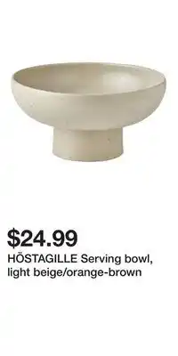 IKEA HÖSTAGILLE Serving bowl, light beige/orange-brown offer