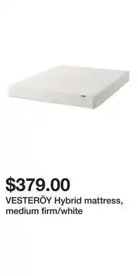 IKEA VESTERÖY Hybrid mattress, medium firm/white offer