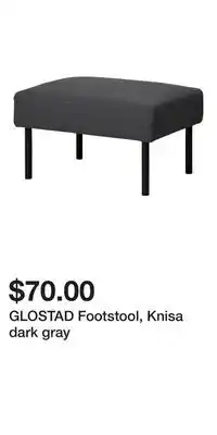 IKEA GLOSTAD Footstool, Knisa dark gray offer