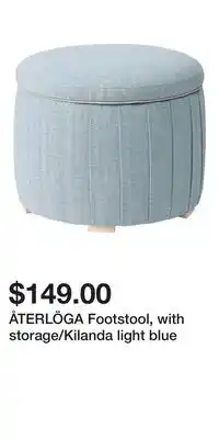 IKEA ÅTERLÖGA Footstool, with storage/Kilanda light blue offer