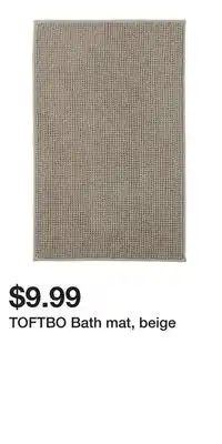 IKEA TOFTBO Bath mat, beige offer