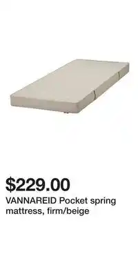IKEA VANNAREID Pocket spring mattress, firm/beige offer