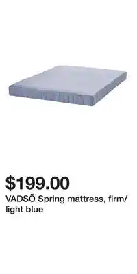 IKEA VADSÖ Spring mattress, firm/light blue offer