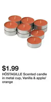 IKEA HÖSTAGILLE Scented candle in metal cup, Vanilla & apple/orange offer