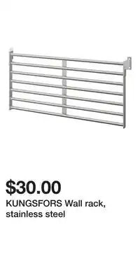 IKEA KUNGSFORS Wall rack, stainless steel offer