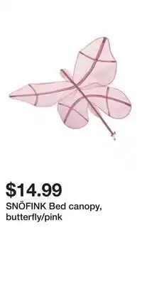 IKEA SNÖFINK Bed canopy, butterfly/pink offer