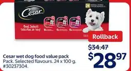 Walmart Cesar Wet Dog Food Value Pack offer
