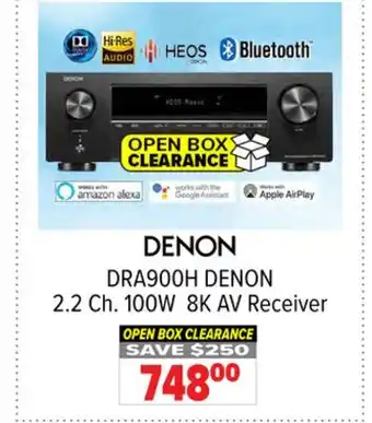 2001 Audio Video DRA900H DENON 2.2 Ch. 100W 8K AV Receiver offer