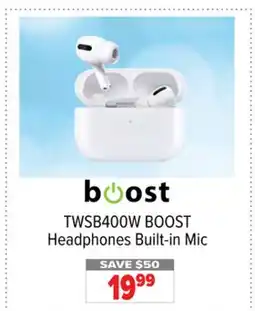 2001 Audio Video TWSB400W BOOST Headphones Built-in Mic offer
