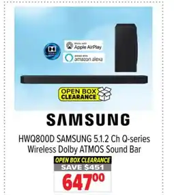2001 Audio Video HWQ800D SAMSUNG 5.1. 2 Ch Q-series Wireless Dolby ATMOS Sound Bar offer