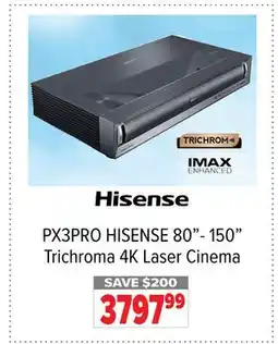 2001 Audio Video PX3PRO HISENSE 80- 150 Trichroma 4K Laser Cinema offer