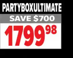 2001 Audio Video PARTYBOXULTIMATE PARTY BOX ULTIMATE AUDIO SYSTEM offer