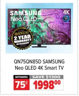 2001 Audio Video QN75QN85D SAMSUNG 75 Neo QLED 4K Smart TV offer