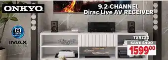 2001 Audio Video TXRZ30 ONKYO 9.2-CHANNEL Dirac Live AV RECEIVER offer