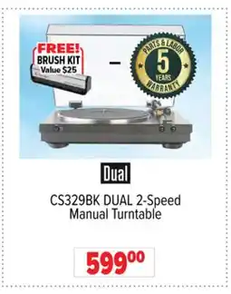 2001 Audio Video CS329BK DUAL 2-Speed Manual Turntable offer