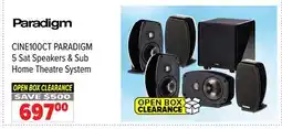 2001 Audio Video CINE100CT PARADIGM 5 Sat Speakers & Sub Home Theatre System offer