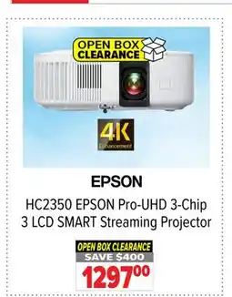 2001 Audio Video HC2350 EPSON Pro-UHD 3-Chip 3 LCD SMART Streaming Projector offer