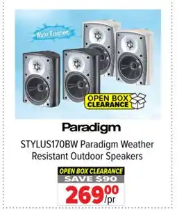 2001 Audio Video STYLUS170BW Paradigm Weather Resistant Outdoor Speakers offer