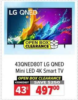 2001 Audio Video 43QNED80T 43 LG QNED Mini LED 4K Smart TV offer