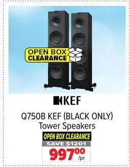 2001 Audio Video Q750B KEF (BLACK ONLY) Tower Speakers offer