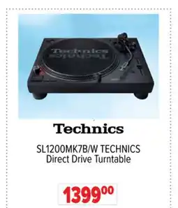 2001 Audio Video SL1200MK7B/W TECHNICS Direct Drive Turntable offer