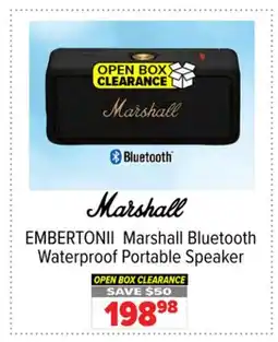 2001 Audio Video EMBERTONII Marshall Bluetooth Waterproof Portable Speaker offer