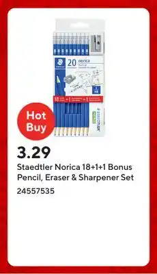 Staples Staedtler Norica 18+1+1 Bonus Pencil, Eraser & Sharpener Set offer